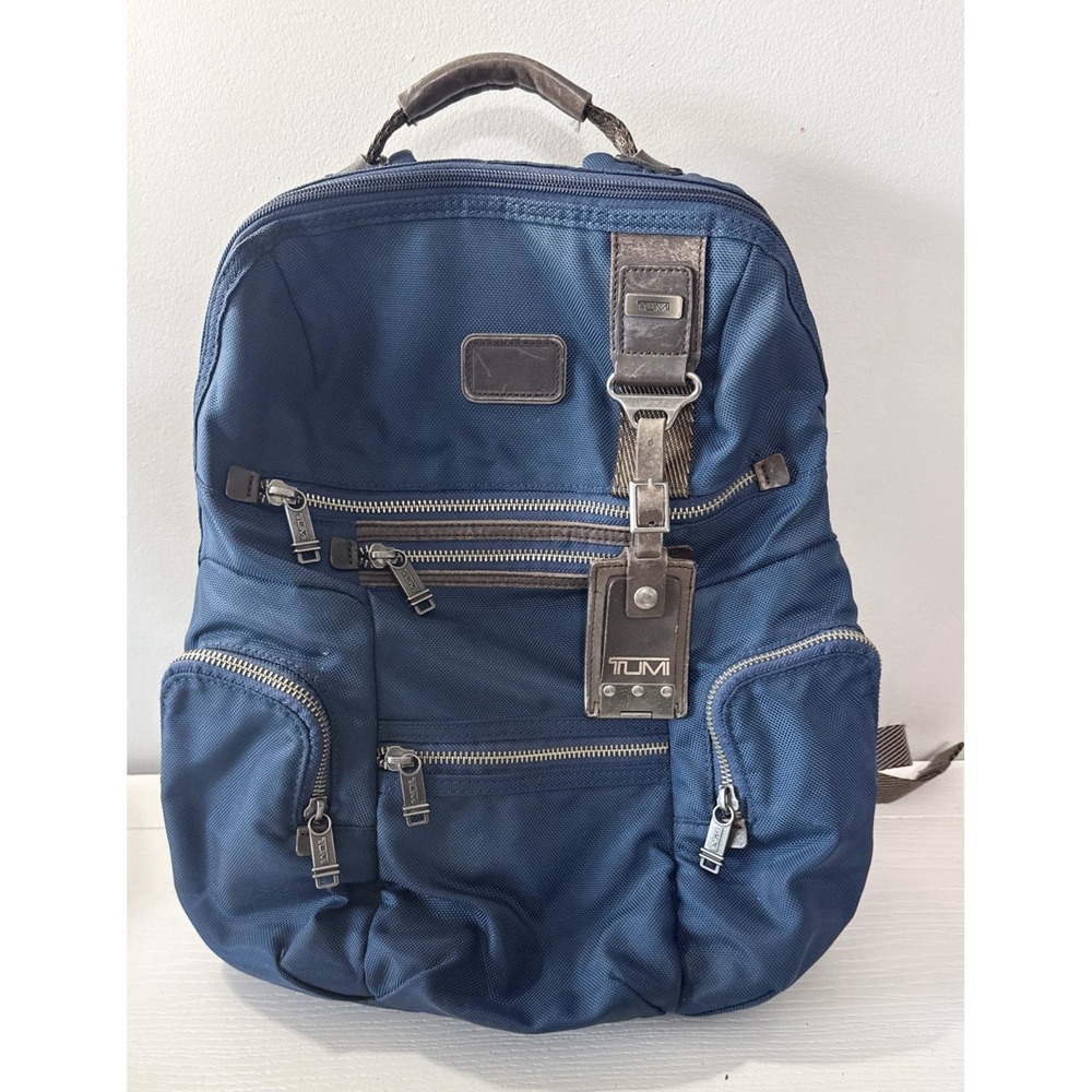 TUMI Alpha Bravo Knox Backpack Blue Ballistic Nylon Laptop Travel Business Bag